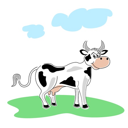 illustration of happy cowのイラスト素材