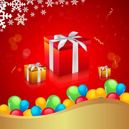 illustration of birthday card with balloons and giftのイラスト素材