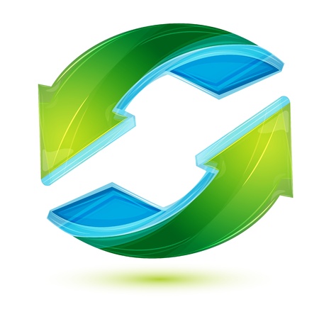 illustration of recycle arrow on white backgroundのイラスト素材