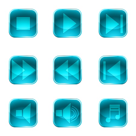illustration of instrument buttons on white backgroundのイラスト素材
