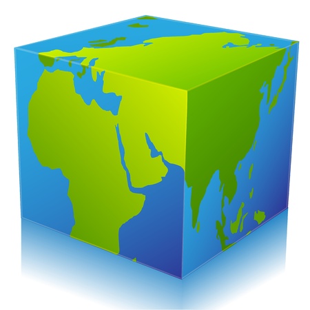 illustration of global cube on white backgroundのイラスト素材