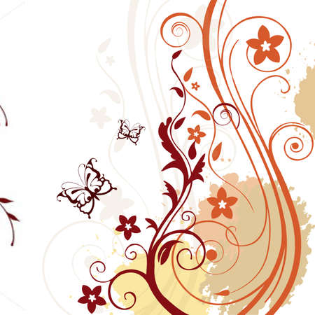 illustration of floral vector background on isolated backgroundのイラスト素材