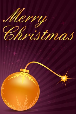 illustration of merry christmas card with ballのイラスト素材
