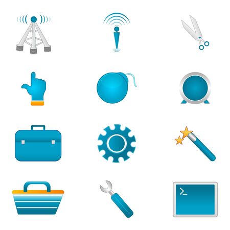 illustration of web icons on white backgroundのイラスト素材
