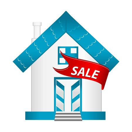 illustration of home for sale on white backgroundのイラスト素材