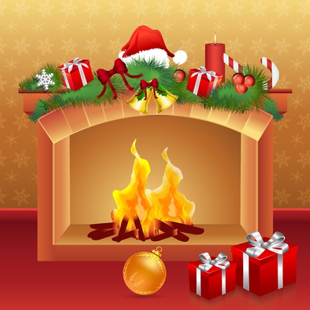 illustration of christmas card with giftsのイラスト素材