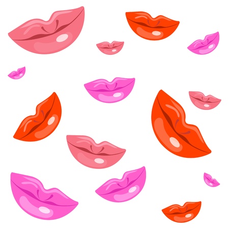 illustration of lady lips on white backgroundのイラスト素材