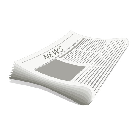 illustratiion of newspaper on white backgroundのイラスト素材