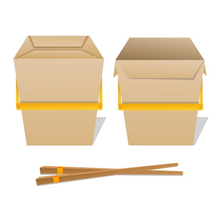 illustration of noodles box on white backgroundのイラスト素材