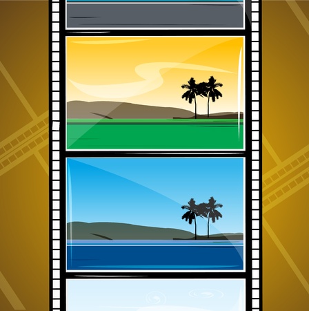 illustration of movie reel on white backgroundのイラスト素材