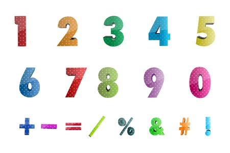 illustration of math numbers with icons on white backgroundのイラスト素材