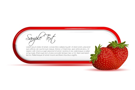 illustration of strawberry card on white backgroundのイラスト素材