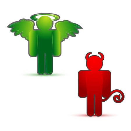illustration of devil icons on isolated backgroundの写真素材