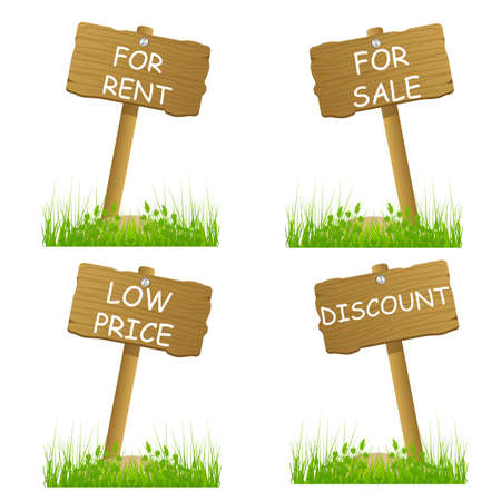 illustration of advertisement direction board on white backgroundのイラスト素材