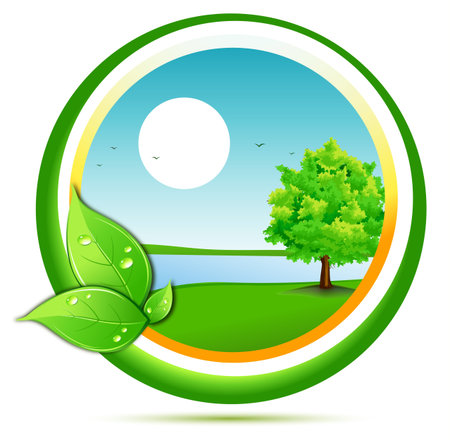 illustration of natural background on white backgroundのイラスト素材