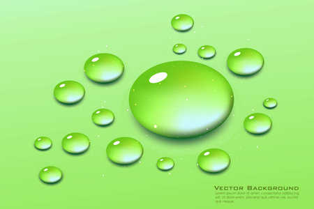 illustration of water drops on white backgroundのイラスト素材