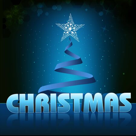 illustration of christmas card with xmas tree on white backgroundのイラスト素材