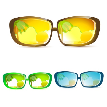 illustration of summer eye wears on white backgroundのイラスト素材