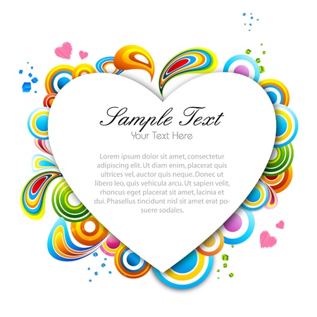 illustration of multicolored valentine card on white backgroundのイラスト素材