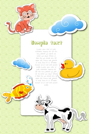 illustration of kids card on white backgroundのイラスト素材