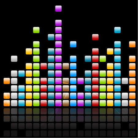 illustration of music waves on white backgroundのイラスト素材