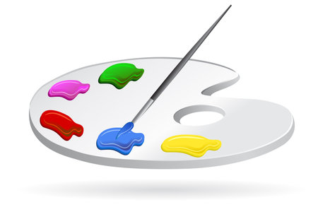 illustration of art plate on isolated backgroundのイラスト素材