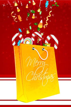 illustration of merry christmas card with gifts on white backgroundのイラスト素材