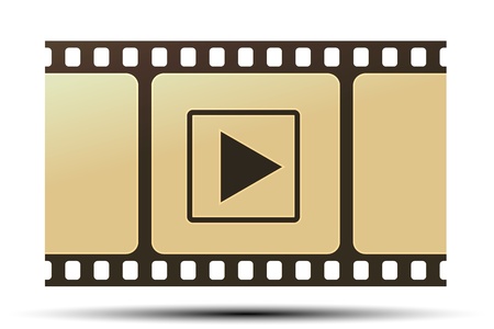 illustration of reel with play icon on white backgroundのイラスト素材