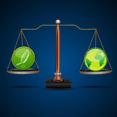 illustration of recycle beam balanceのイラスト素材