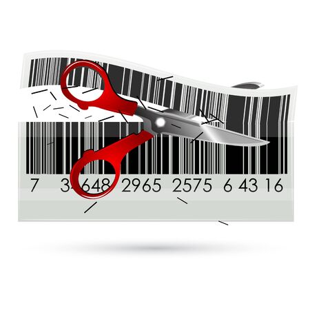 illustration of cutting bar graph on white backgroundのイラスト素材