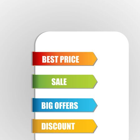 illustration of sale tags on white backgroundのイラスト素材