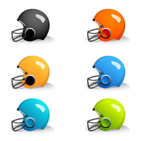 illustration of colorful helmets on white backgroundのイラスト素材