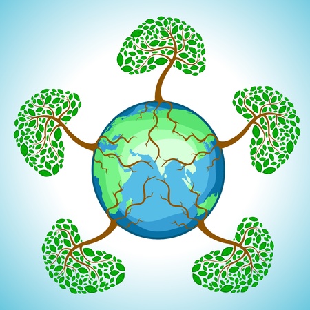 illustration of tree in globeのイラスト素材