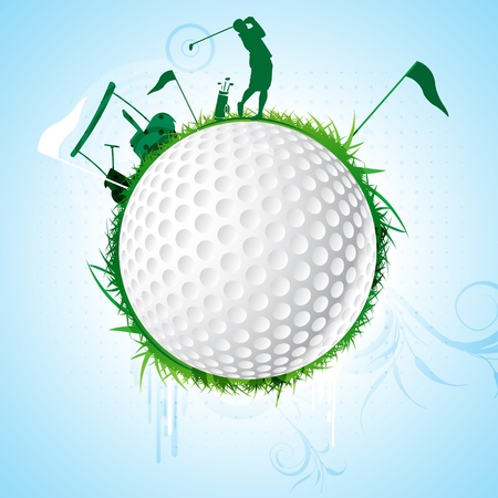 illustration of golf sport on white backgroundのイラスト素材