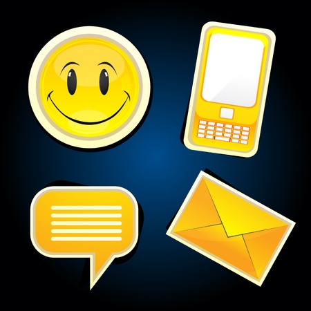 illustration of communication iconsのイラスト素材