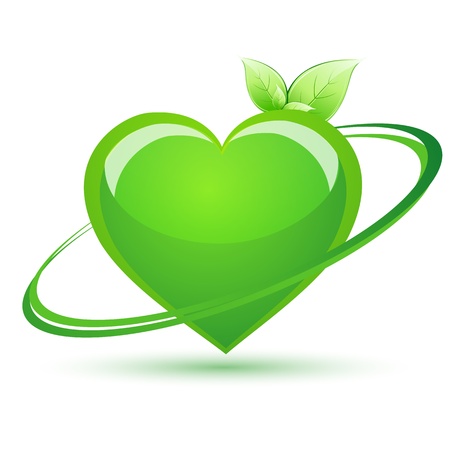 illustration of recycle heart on white backgroundのイラスト素材