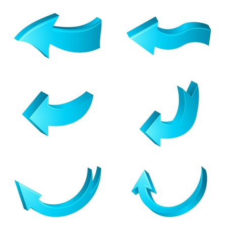 illustration of different shapes of arrows on white backgroundのイラスト素材