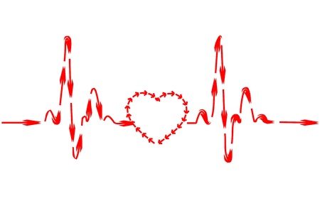 illustration of healthy heart on isolated backgroundのイラスト素材
