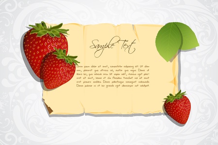 illustration of beautiful strawberry cardのイラスト素材