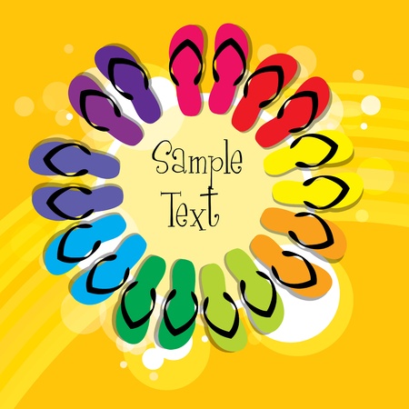 illustration of colorful slippersのイラスト素材