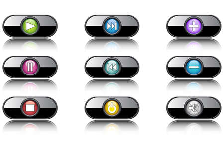illustration of instrument buttons on white backgroundのイラスト素材