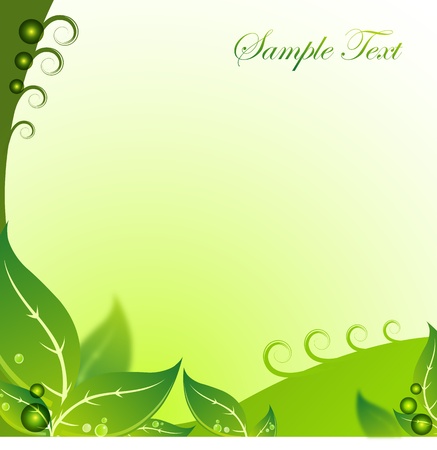 illustration of natural leaf with water dropのイラスト素材