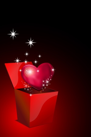 illustration of heart in gift pack on abstract backgroundのイラスト素材