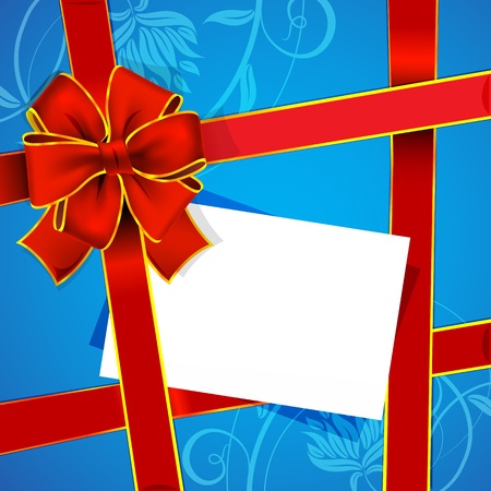 illustration of floral gift  with ribbon on abstract backgroundのイラスト素材