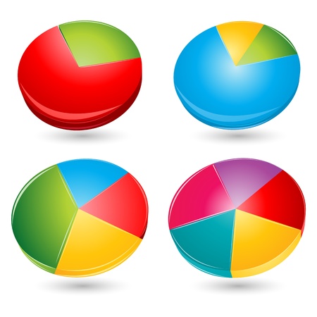 illustration of pie chart on white backgroundのイラスト素材