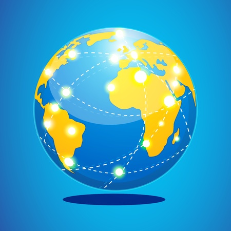 illustration of world tour  with globe on abstract backgroundのイラスト素材