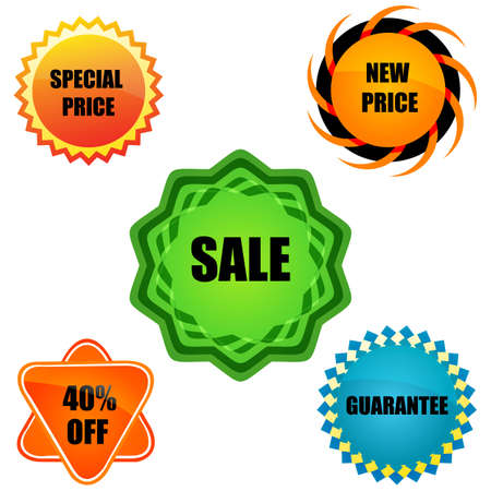 illustration of sale tags on white backgroundのイラスト素材