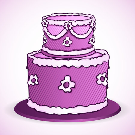 illustration of birthday cake on white background