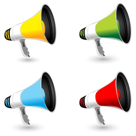 illustration of loudspeakers on white backgroundのイラスト素材