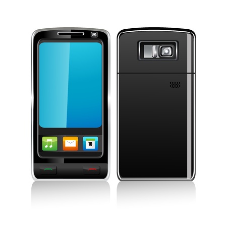 illustration of mobile phones on white backgroundのイラスト素材